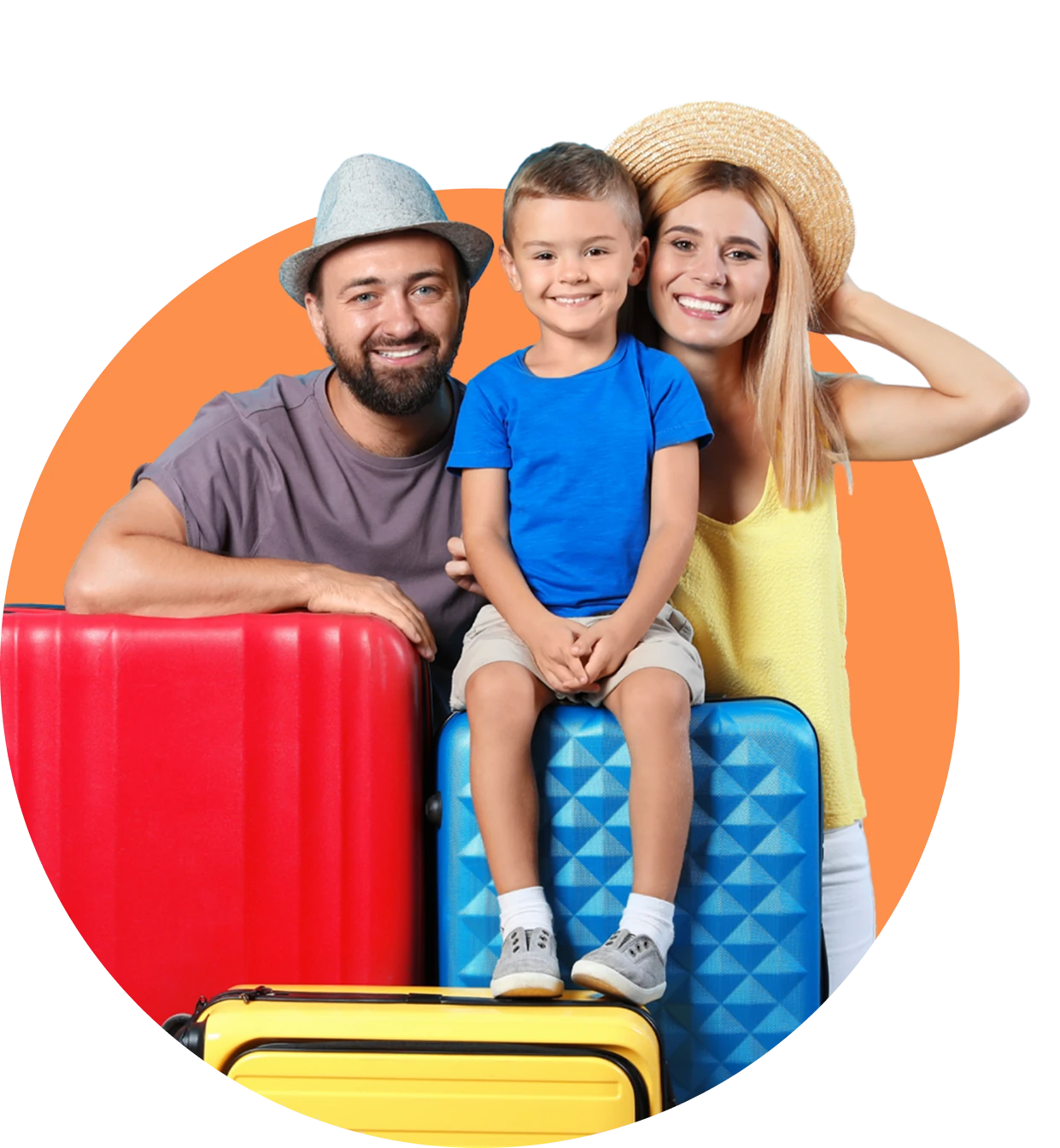 Familie bereit für Reise